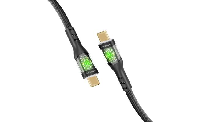 Promate TransLine-CC Type-C Cable, Ultra-Fast 60W Power Delivery Type-C Cable